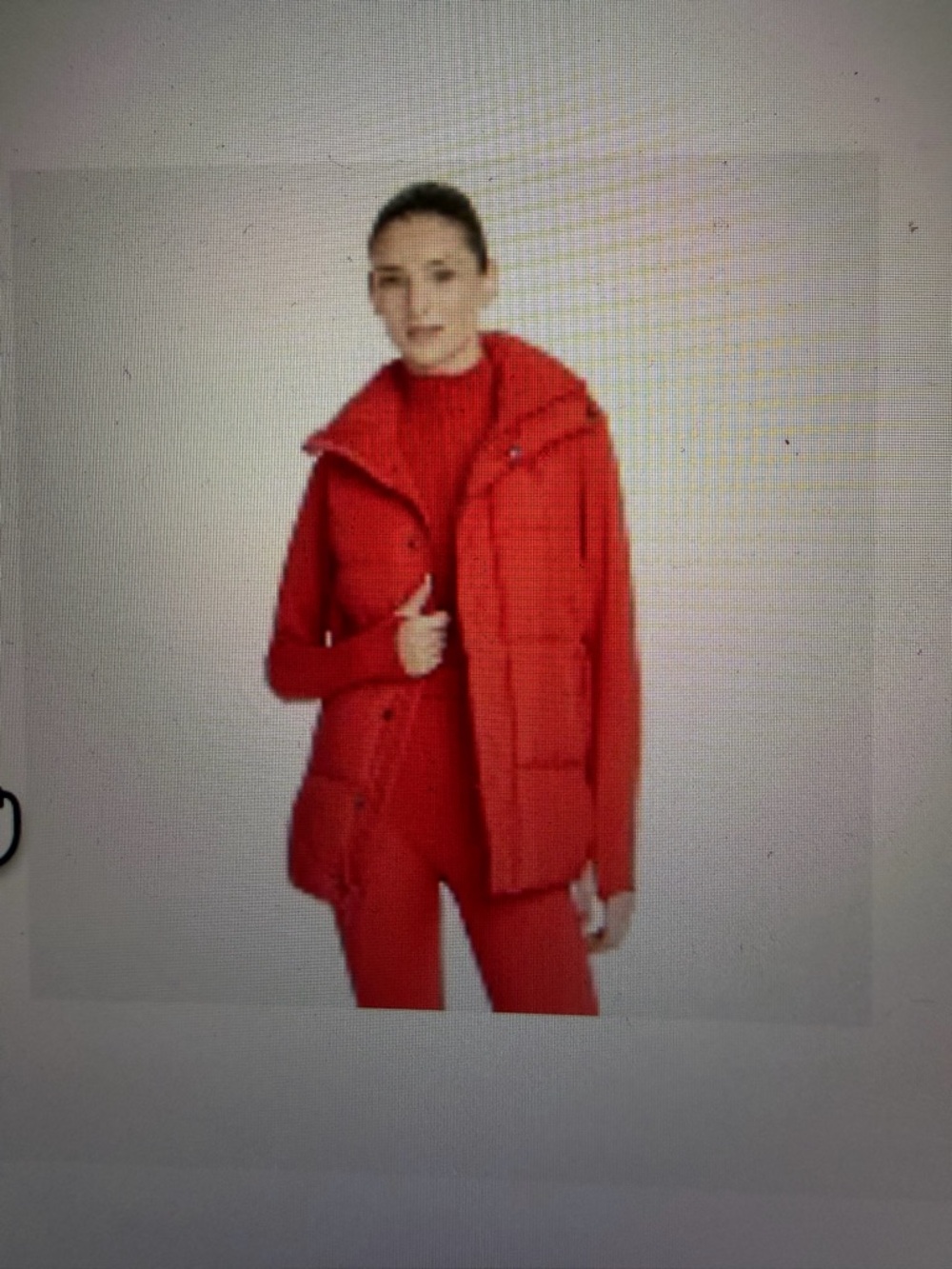 all in motion Red Quilted Long Puffer Vest with High Collar Small NWT